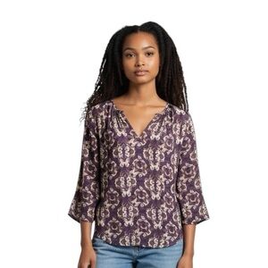 Joie Silk corp core, classic, comfort career, butterfly print long sleeve shirt